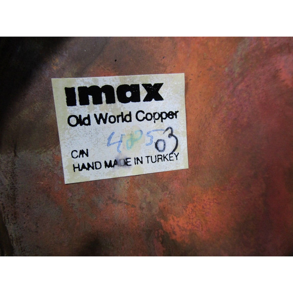 VTG IMAX Handmade In Turkey Old World Copper Pot/Plantar w/Iron Rings 6"L x 5"H - Picture 8 of 9